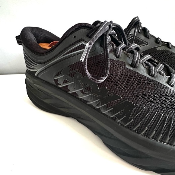 Hoka One One Bondi 7 X-Wide Low Top Black Sneakers Size 10.5 (4E) EUC Athletic - Picture 5 of 10